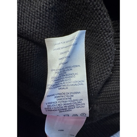 Chaps Men's Large Polar Bear Fair Isle Mock Neck Black Cotton Sweater - Picture 9 of 10